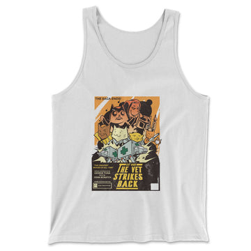 Cat Wars - The Vet Strikes Again Men/Unisex Tank in White color